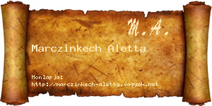 Marczinkech Aletta névjegykártya